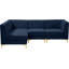 Enson Velvet L-Shaped Sectional Reversible-1962870313