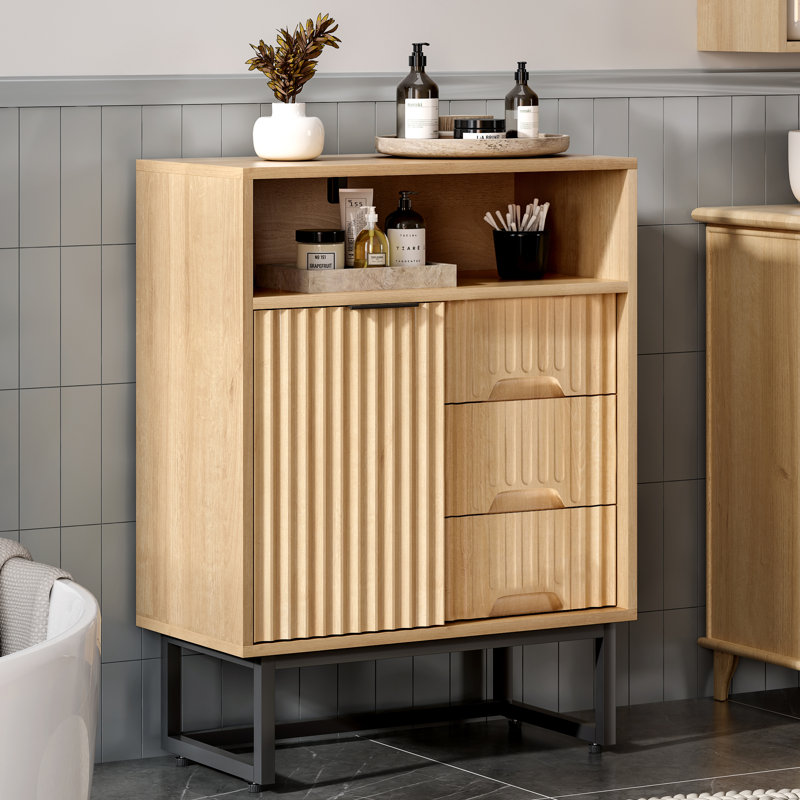 23.6“W Sideboard Accent Cabinet With Open Space