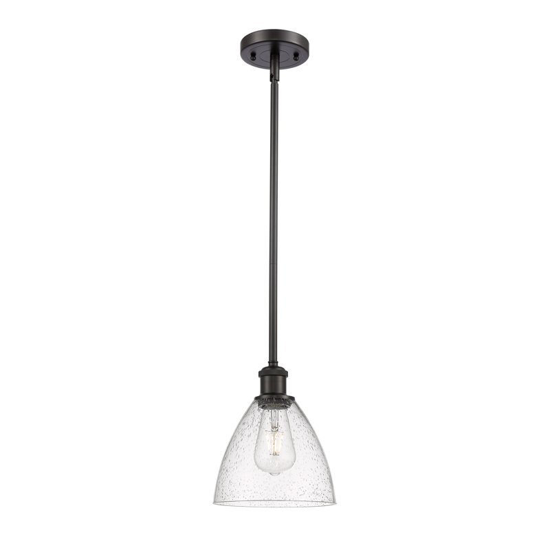 Allysha 1 - Light Single Pendant, Clear, Brushed Satin Nickel, 9.25" H x 7.5" W x 7.5" D