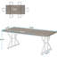 Table de salle à manger 71 po pour 6 personnes, table de cuisine rectangulaire rustique avec pieds en métal à tréteaux, table de salle à manger en bois-1707845399-1707845403