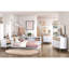 Lit simple blanc et naturel avec tête de lit bibliothèque - Design compact pour chambre d'enfant