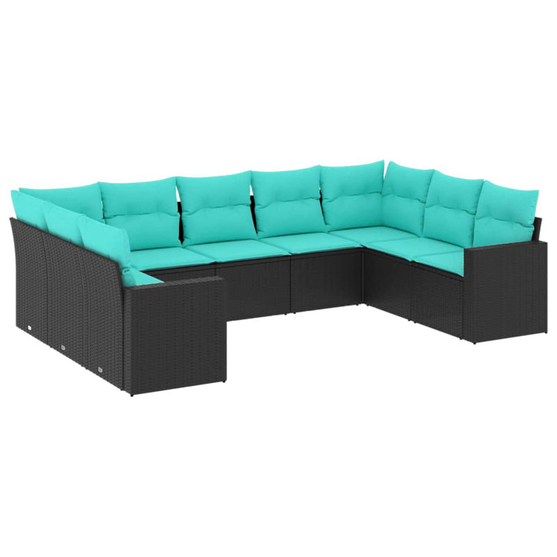 Ensemble de conversation pour canapé d'extérieur, Teal, Black