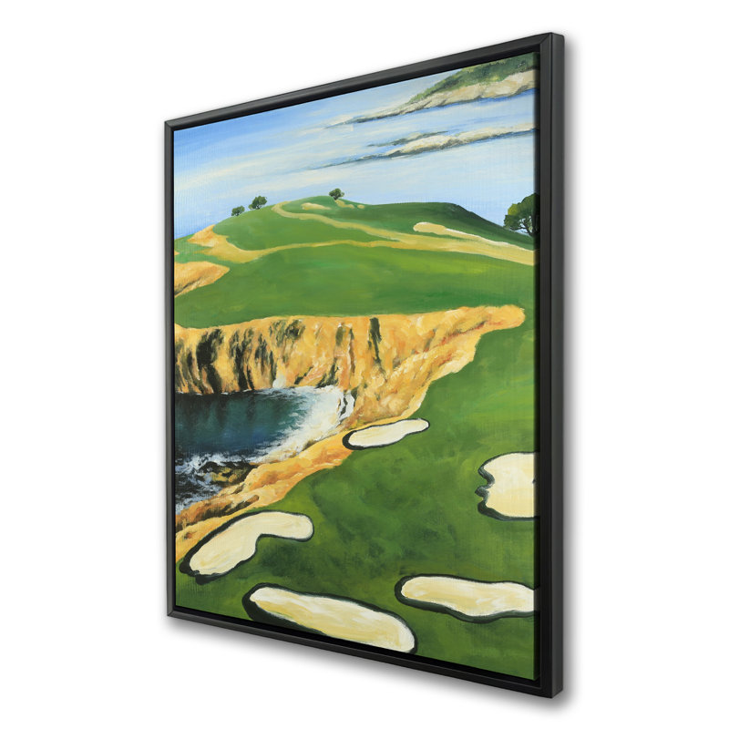 Pebble Beach Golf Links - Toile encadrée pour Man Cave