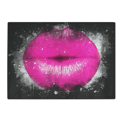 Tempered Glass Hot Pink Lips Chopping Board