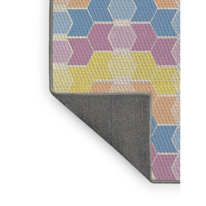 Tapis jaune / mauve / bleu / orange Power Loom, Tapis de couloir 2 pi x 5 pi