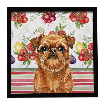 Belge Brussels Griffon Vegetables Framed Metal Print