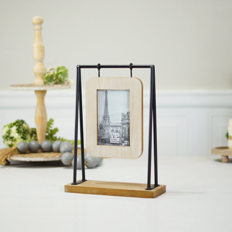VIP Wood 13 in. Brown 4x6 Photo Frame