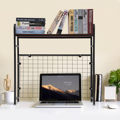 Maeng 35'' H X 29.5'' W Computer Desktop Bookshelf/Organizer