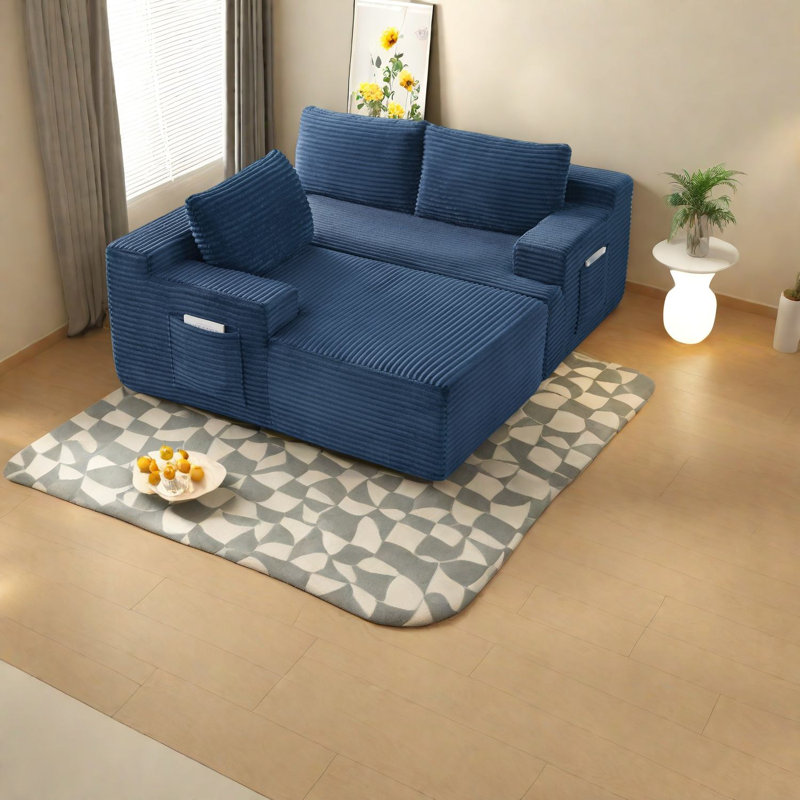 Canapé modulaire en L en forme de L, sans assemblage, confort moderne pour la maison