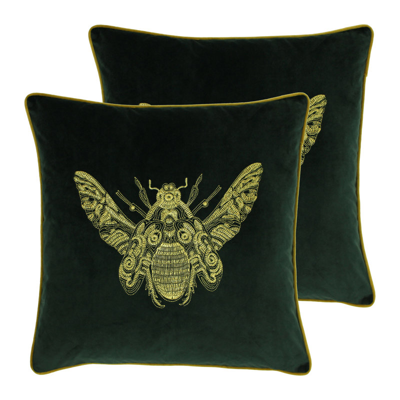 Kirk Geometric Square Cushion, Emerald