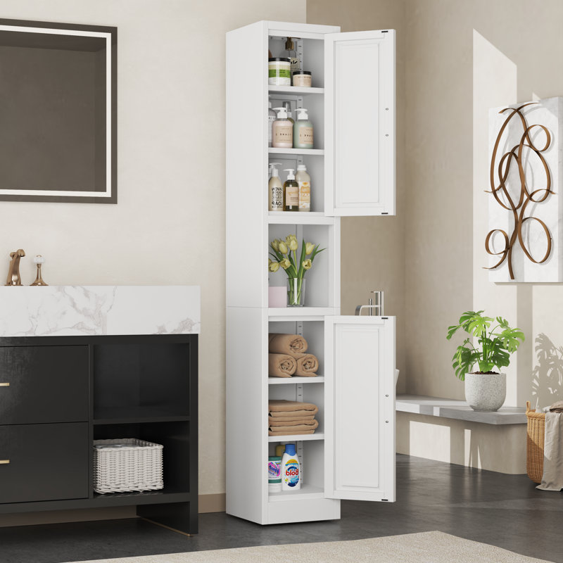 Armoire de rangement en métal 67 po avec 2 portes et 4 tablettes réglables pour la cuisine, la salle à manger et le salon