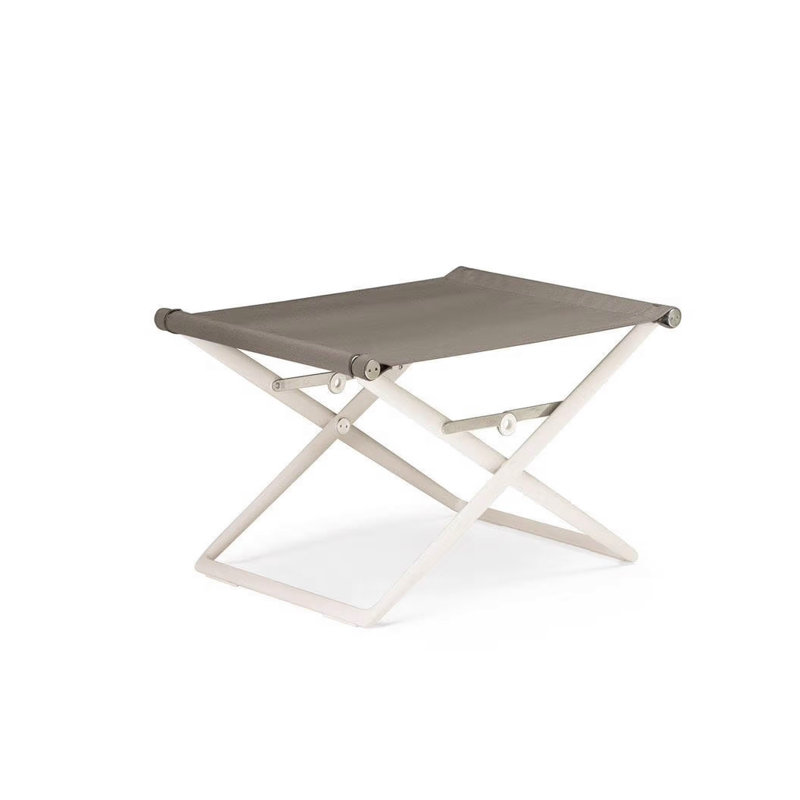 Seax Outdoor Ottoman, Sail Taupe, White