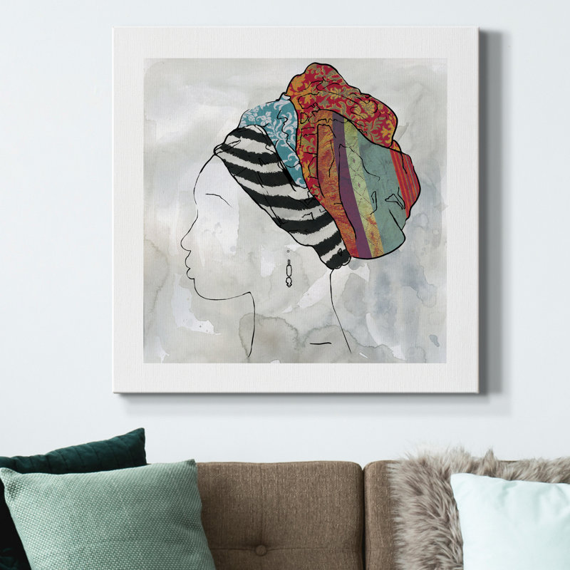 Portrait de l'Afrique II - reproduction sur toile tendue, H 40 po x l 40 po x P 1 po