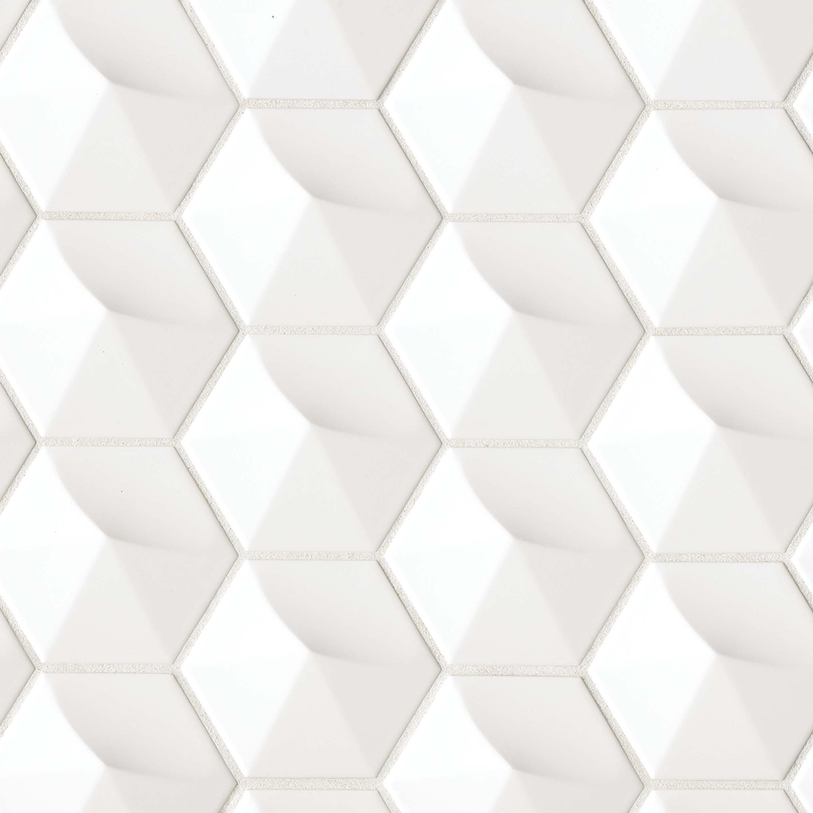 Hedron 4" x 5" Ceramic Tile, White
