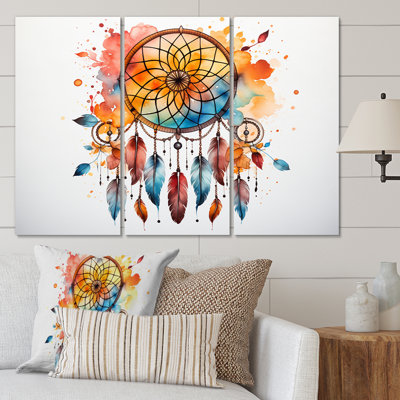 Ensemble de décorations murales en métal coloré Dreamcatcher Minimalist Harmony