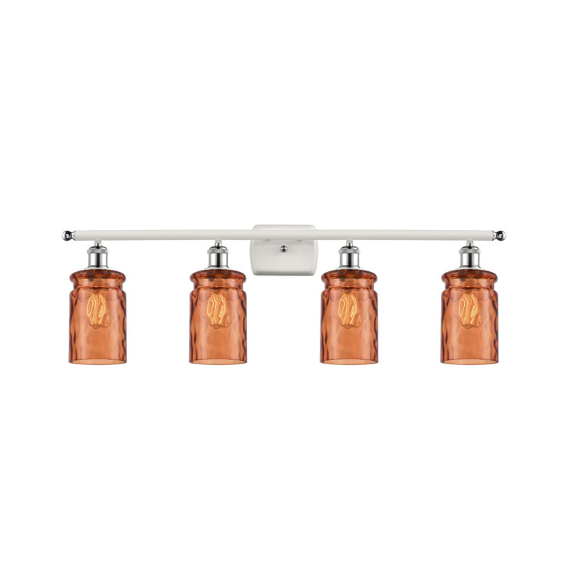 Éclairage de salle de bain à intensité variable 4 lumières Binkley, Ampoule incandescente rétro de 60 watts, Verre limpide