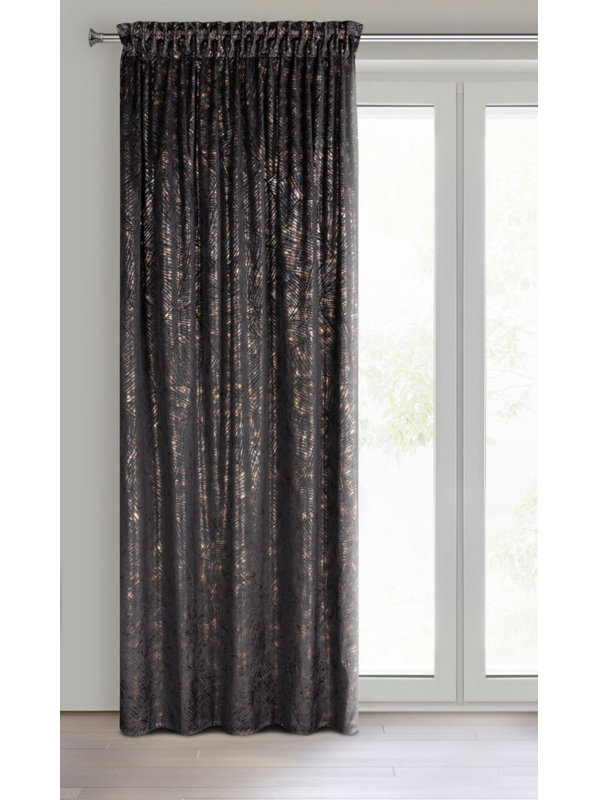 Lillibridge 100% Polyester Blackout Curtain Single Panel, Black