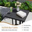 Ensemble de 3 chaises de patio en osier et table carrée avec structure en métal robuste