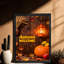 Reproduction d'art encadré noir d'automne rétro WELcom-262845191