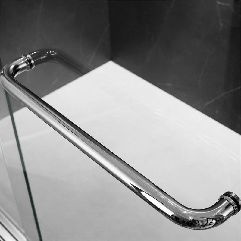 Porte de douche sans cadre, porte de douche en verre trempé pour salle de bain, Nickel brossé
