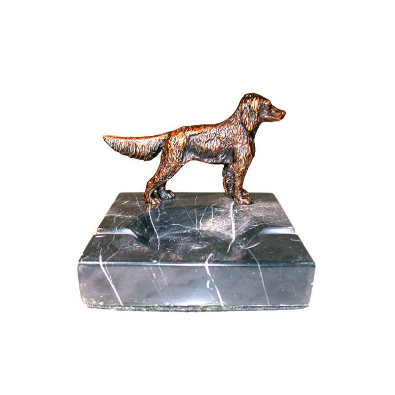 Cendrier pour chien bronze et marbre