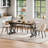 Dining Table For 6 People, Rectangular Large Dining Table for Kitchen, Dining Room