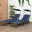 Chaises d'extérieur pliantes pour piscine - Bleu foncé avec dossier réglable