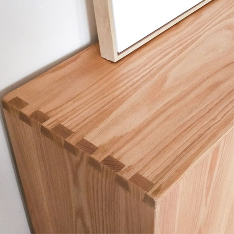 Solid Pine Wood Console Cabinet, Brown Wood