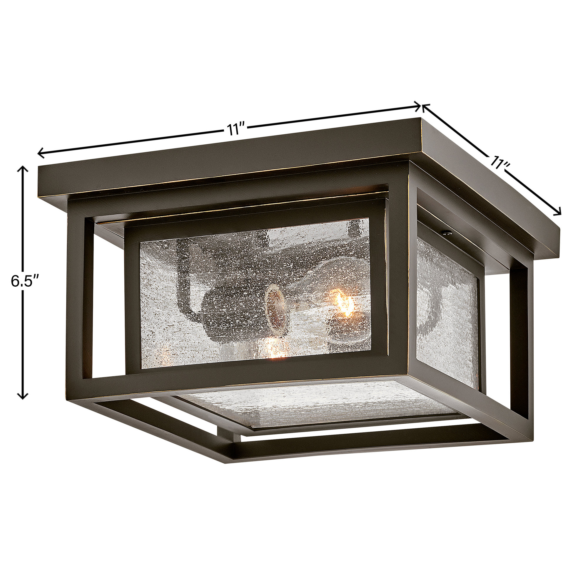 Kirton Square Outdoor Flush Mount, Bronze