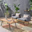 Canapé de jardin 2 places en bois - Finitions et fabrication artisanales, pieds en métal rustique, coussins supplémentaires pour plus de confort