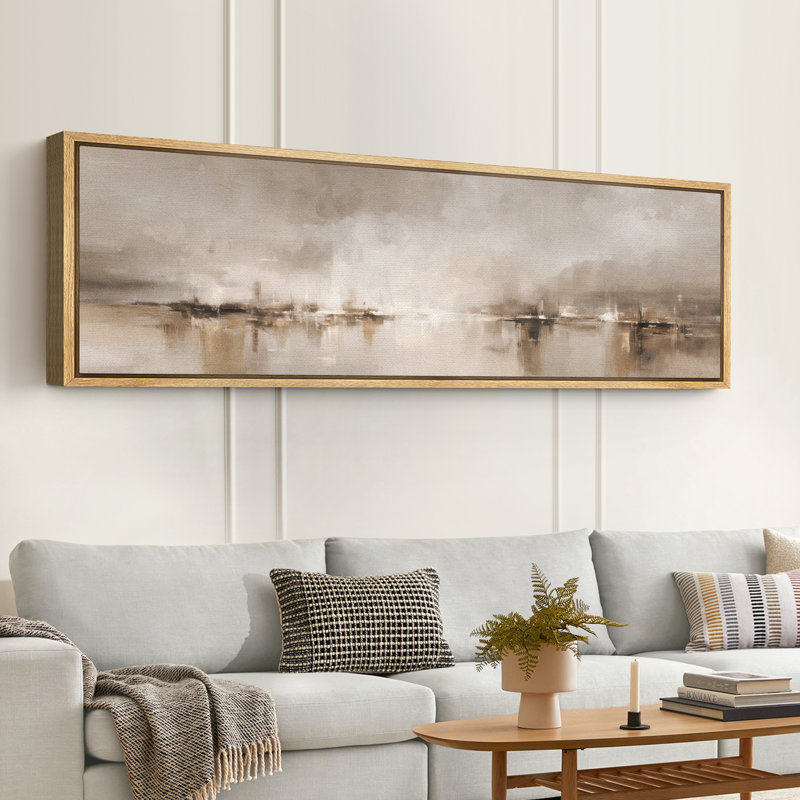 Grande impression sur toile encadrée, impression de paysage abstrait pour la décoration intérieure moderne, H 20 po x l 60 po