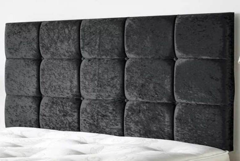 Upholstered Velvet Headboard, Kingsize (5'), Black