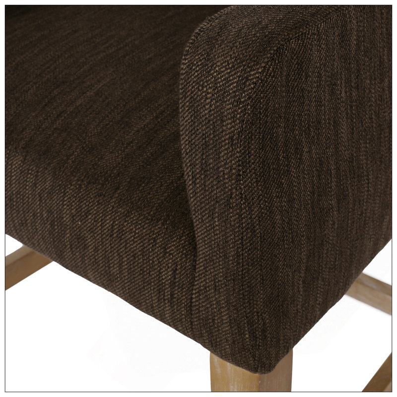 Tabouret de comptoir rembourré de 26 pouces - brun / brun patiné, Brun, Brun