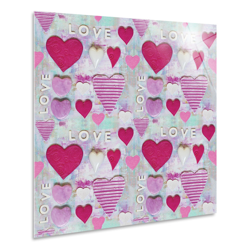 Pink Hearts Sample by Andrea Haase - No Frame Print on Plastic / Acrylic, 65cm H x 65cm W