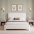Ensemble de lit tapissier en tissu Celyn White Boucle Teddy