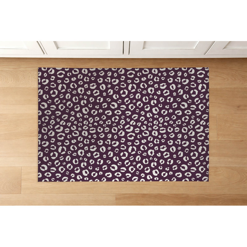 Tapis de cuisine Leopard Play, Aubergine, Rectangle 5 pi x 7 pi