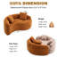 S - Canapé modulaire en chenille orange à double profondeur incurvé, sans assemblage, idéal pour les petits coins de café, L 66,9 po, 400 lb, siège souple moyen, dossier coussiné, accoudoirs évasés, mousse haute résilience, coussins décoratifs