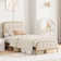 Gia Upholstered Platform Bed with Velvet Headboard