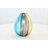 Damiani Glass Rounded Ombre Decorative Multi Colored Vase with Brown Textured Stripe Details