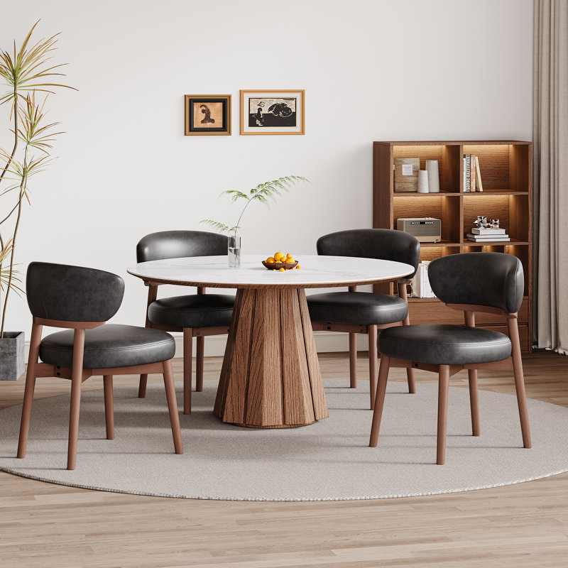 Chaise rembourrée en bois massif, Noir