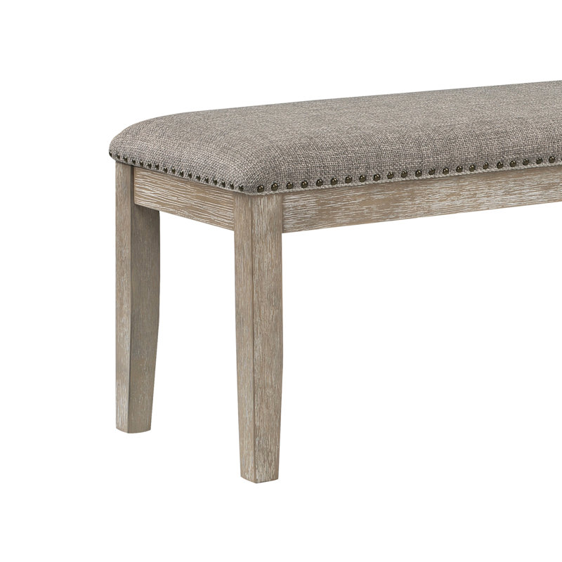 Linen Blend Upholstered Bench