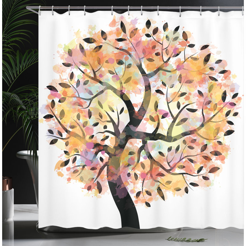 Shower Curtain with Hooks Included, 70" H x 69" W
