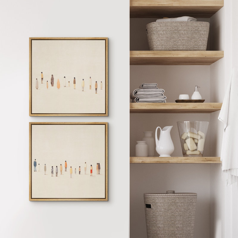 «Living People Portraits», œuvre d'art unique sur toile encadrée, impression sur toile, Natural Floater Framed