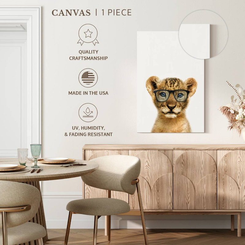 Lion à quatre yeux, H 24 po x l 16 po