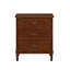 Table de chevet brune à 3 tiroirs pour chambre à coucher