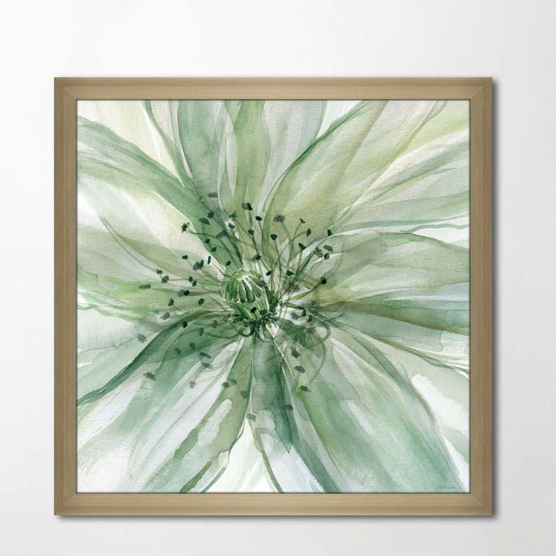 « macro sage fleur ii », reproduction de peinture à l’aquarelle encadrée, H 27,5 po x l 27,5 po x P 0,75 po