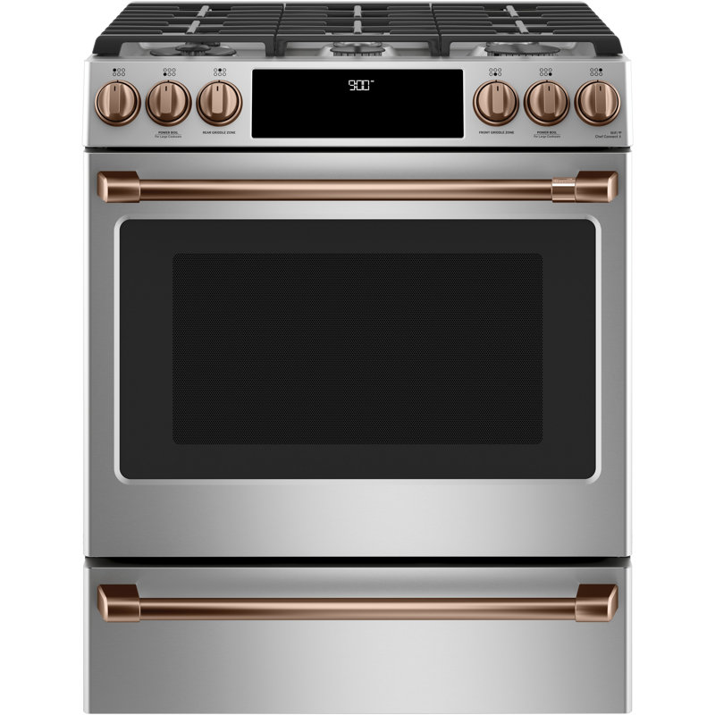 Front Control Gas Range Handle Kit, Brushed Copper