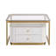 Table basse gigogne moderne 2 pièces avec tiroirs et pieds dorés électrolytiques de 27,6 po Modern-599864719