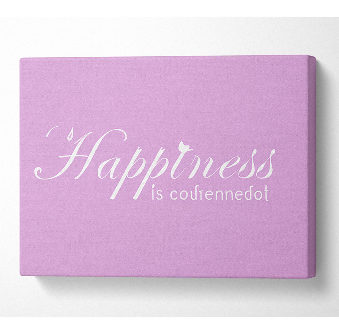 Home Quote Happiness Is Home Made Pink - Kunstdrucke auf Leinwand