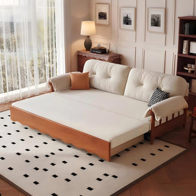 Canapé-lit pliable en tissu massif 76,77 po avec rangement caché